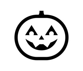 Black line Halloween pumpkin icon.
