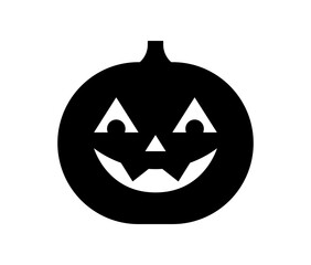 Black Halloween pumpkin icon.