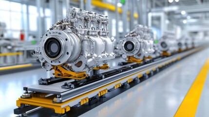 Fototapeta premium Precision Manufacturing of Aircraft Engine Components