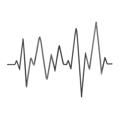 Heartbeat line or ECG waveform, simple outline on white background 
