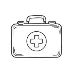 Obraz premium First aid kit in simple design for health and emergency preparedness