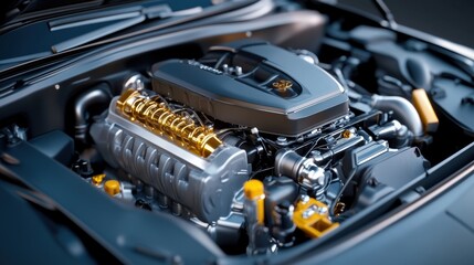Fototapeta premium High-Performance Engine in Automotive Technology
