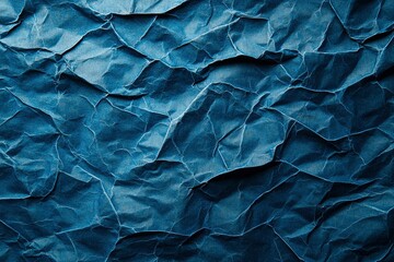 Fototapeta premium Abstract Blue Crumpled Paper Texture Background
