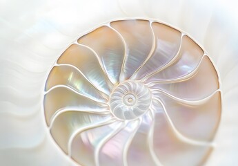 Obraz premium Intricate Nautilus Shell Spiral Pattern