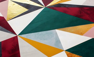 Geometric Paper Pattern with Gold Foil Accents