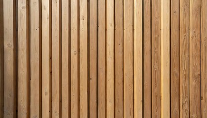 Wall made of wooden panels. Vertical wooden slats for facade cladding. Timber stripes made of beige pine. A modern plank surface for interior and exterior design