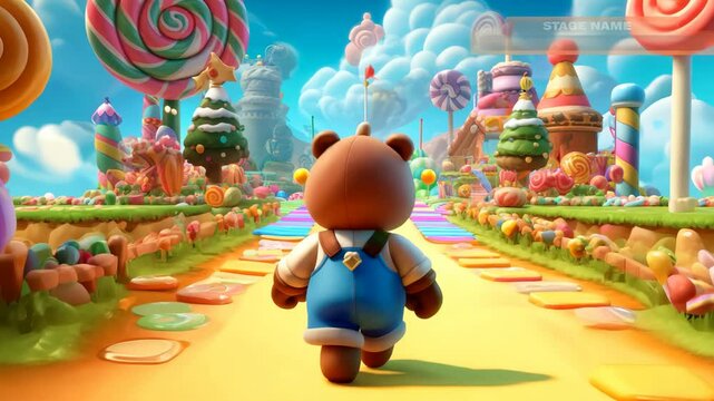 Videogame for children screen, colorful cartoon video game board for kids gaming