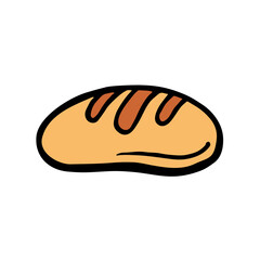 Loaf, bread isolated on white. Illustration