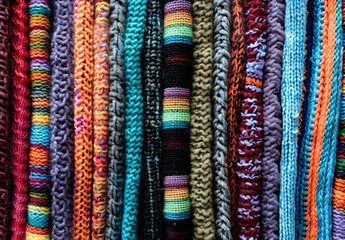 Colorful Knitted Scarf Pattern Texture