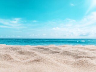 Obraz premium Serene Tropical Beach with Golden Sand and Tranquil Ocean Waves