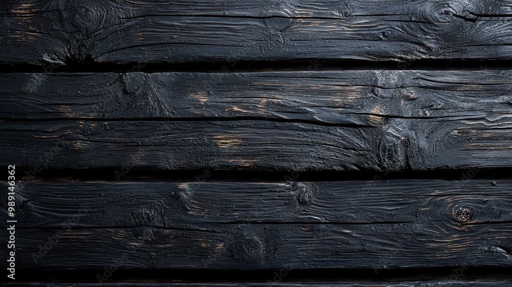 Aufkleber the composition features dark wooden planks placed side by side, emphasizing their unique textures a