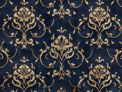 Fototapeta Victorian-Inspired Damask Pattern Wallpaper
