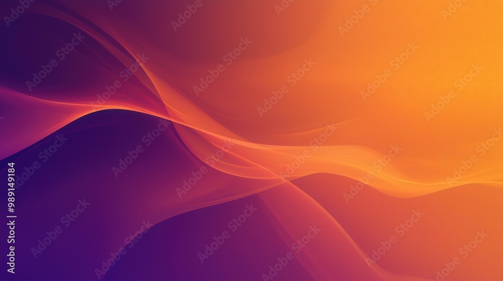 Poster The artwork features flowing waves of color, seamlessly transitioning from deep purple to vibrant orange, creating a captivating and dynamic visual experience