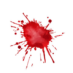 Red paint splash creating an abstract art effect transparent