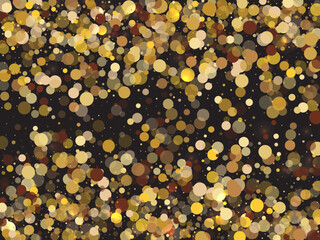 Confetti glittering wave. Vector golden sparkling comet tail on black background. Christmas shooting star trail, shining light effects