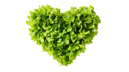 A heart crafted from fresh green leaves symbolizes healthy eating and nature's goodness
