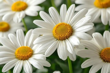 Obraz premium Close-up of White Daisy Flower with Yellow Center