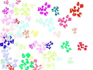 Colorful butterflies watercolor isolated on white background.  Heart, flower, daisy, butterfly, star, moon