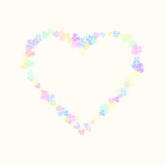 Heart of butterflies Valentine's day card Vector illustration. Yellow various flowers and butterflies breeze, each studio photographed and isolated on absolute white beautiful color butterflies,set/
