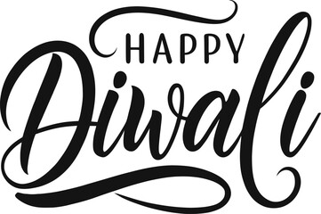 Happy Diwali text design. vector illustration