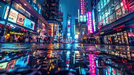 Obraz premium Rainy Night in Times Square, NYC