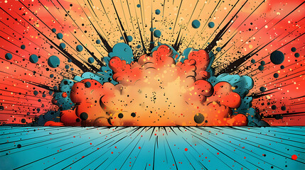 Abstract Background with Explosion and Stripes Illustration