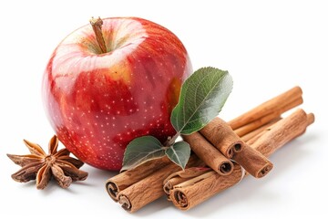 A fresh cinnamon apple isolated on white