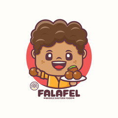 falafel cartoon mascot logo template design