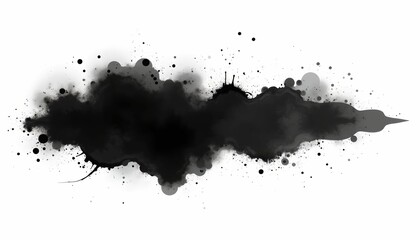 Fototapeta premium black ink paint splash white background