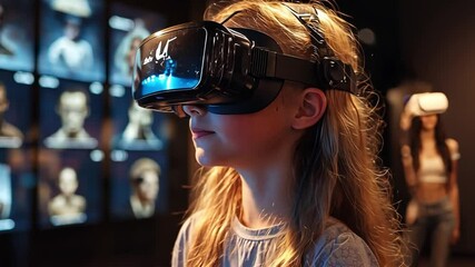 A virtual reality museum where children can participate in the stories themselves, adorned in womanly virtual reality glasses.