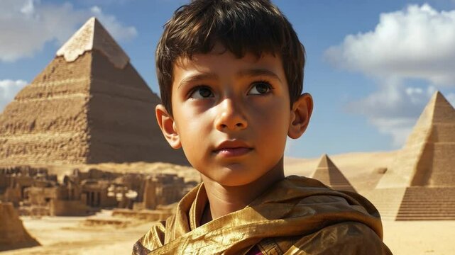 A futuristic educational tour where children explore ancient civilizations through time travel simulations, visiting places like the pyramids of Egypt or the Roman Colosseum.