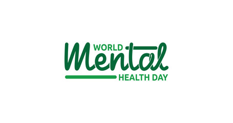 World Mental Health Day Handwritten Calligraphy Design Vector: Ideal for Promoting Awareness, Creating Educational Materials, Inspiring Social Media Posts, and Designing Supportive Wellness Campaigns