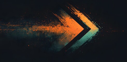 Abstract Arrow Gradient in Orange and Teal