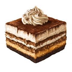 piece of tiramisu, isolated background