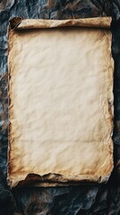 An aged, blank piece of paper with a rustic texture, perfect for vintage designs, invitations, or creative backgrounds.