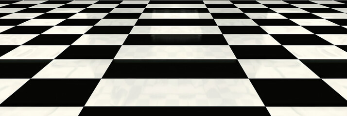 Obraz premium Retro Arcade Game Board: Black and White Checkered