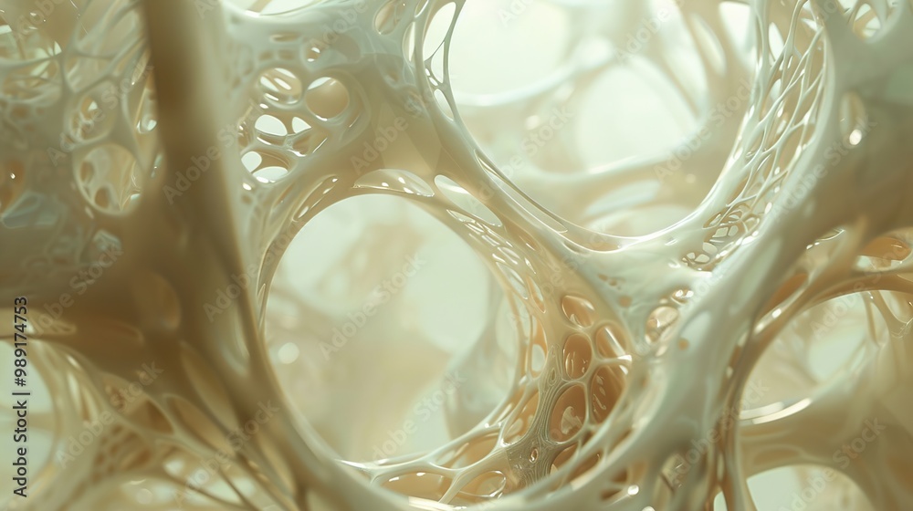 Fototapete abstract organic structure: a 3d rendering of interconnected cells