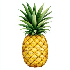 Fototapeta premium Pineapple fruit on a white isolated background.