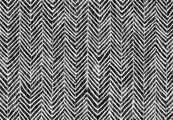 Abstract Herringbone Fabric Texture in Black and White