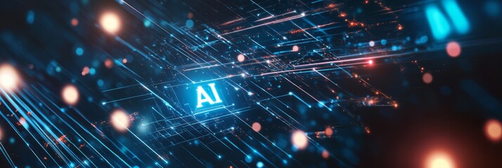 Obraz premium AI futuristic technology background vector. 