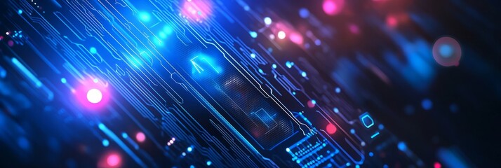 Obraz premium AI futuristic technology background vector. 