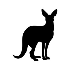 kangaroo silhouette on white background.