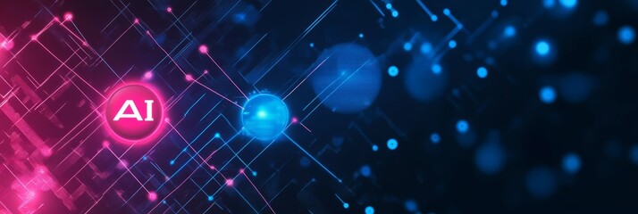 Fototapeta premium AI futuristic technology background vector. 