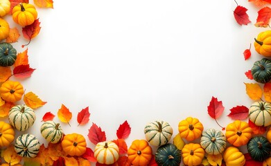 Autumn Pumpkin and Leaf Banner Design