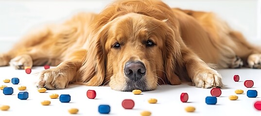 Card focused future of AI pet medication management featuring minimalist design with a broad blank area on the upper center for writing complemented by subtle medication tracking and management icons