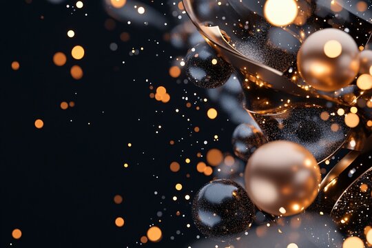 Futuristic 3D Scatter Plot with Metallic Elegance and Abstract Illumination