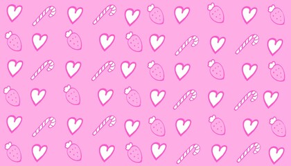 pink pattern with hearts