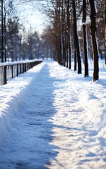 Snow-covered sidewalks