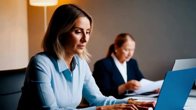 Woman, laptop, and contemplating business, email, and administrative error in the company's office. mature helper, tech, and problem solver in the office for audits, reviews, and proposal submissions 