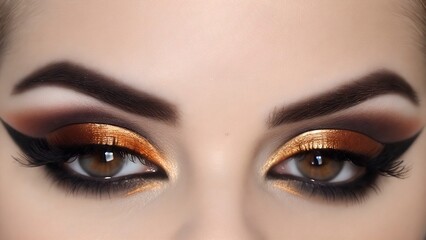 Naklejka premium amazing fall, autumn eye makeup